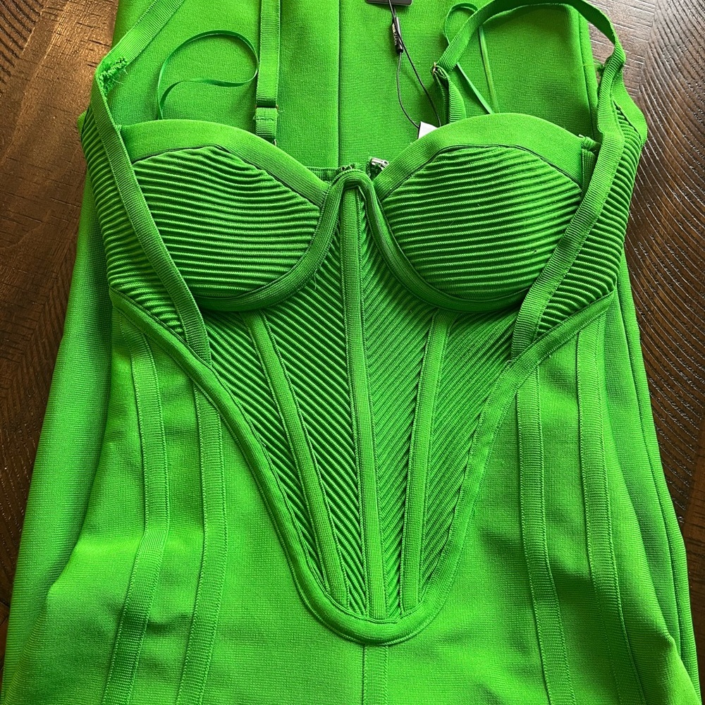 Fashion Nova Green Corset Dress